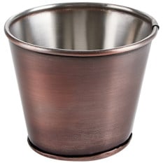Vintage Steel Sides Bucket Antique Copper 11cm/4.3" (Pack of 6)