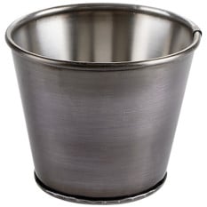 Vintage Steel Sides Bucket Antique Silver 11cm/4.3" (Pack of 6)