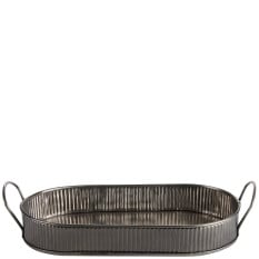 Vintage Steel Serving Platter Antique Silver 34cm/13.4" (Pack of 6)