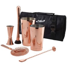 Genware Professional Copper Barware Cocktail Gift Set 7 Piece