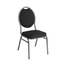 Bolero Oval Back Banquet Chairs Grey & Black (Pack of 4)