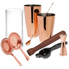 Professional Copper Barware Cocktail Gift Set 9 Piece