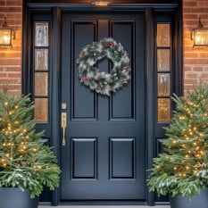 Frosted Pine Cone & Berry Wreath 60cm