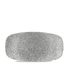 Raku Jasper Grey Chefs Oblong Plate 11.75 Inch x 6 Inch