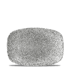 Raku Jasper Grey Chefs Oblong Plate 9.35 Inch