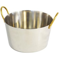 Stainless Steel Charlotte Pan with Handles Silver & Gold 14cm