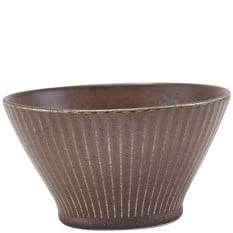 Terra Porcelain Cinder Black Fluted Conical Bowl 13cm/5" (Pack of 6)