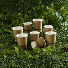 Compostable Paper Cup Double Walled Kraft 236ml/8oz (Pack of 500)
