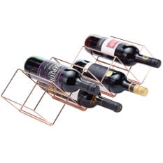 Stackable Copper Finish Wine Rack - 7 Bottles