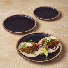 GenWare Kava Black Stoneware Coupe Plate 23cm/9" (Pack of 6)