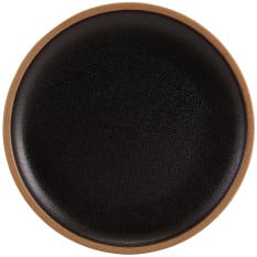 GenWare Kava Black Stoneware Coupe Plate 26cm/10.25" (Pack of 6)