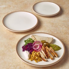 GenWare Kava White Stoneware Coupe Plate 23cm/9" (Pack of 6)