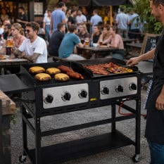 Buffalo Commercial BBQ Combi Grill & Griddle 6 Burner LPG Gas