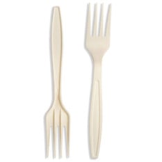 Natural Cornstarch Fork 18cm/7" (Pack of 100)