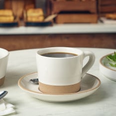 GenWare Kava White Stoneware Coffee Cup 34cl/12oz (Pack of 6)