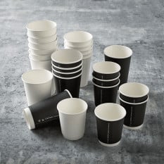 Recyclable Paper Cup Double Walled Black 236ml/8oz (Pack of 500)