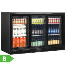 Tefcold Back Bar Bottle Cooler Beer Fridge Triple Sliding Door 300 Litre