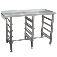 DC Pass Through Entry/Exit Table Left to Right with Basket Storage Racks