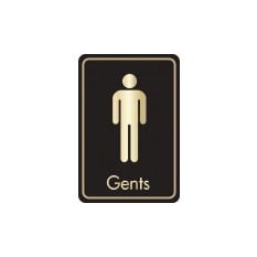 Buzz DM083 Gold On Black Bar Signs 128x83 - Gents Toilet Sign