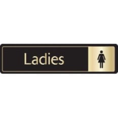 Gold On Black Door Sign - Ladies 43x178