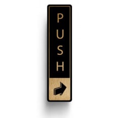 Gold On Black Door Sign - Vertical Push 43x178