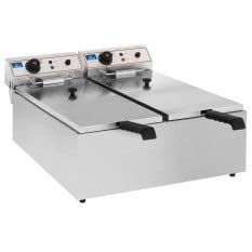 Hurricane Commercial Countertop Twin Tank Electric Deep Fat Fryer 2 x 17 Litre