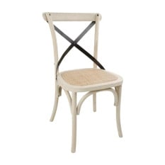 Bolero Dining Chair with Cross Backrest Earthwash Finish (Pack of 2)