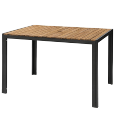 Bolero Acacia Wood and Steel Rectangular Table 1200mm