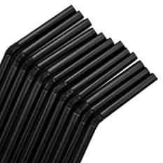 Polypropylene Bendy Drinking Straws 8 Inch 20cm Black (Pack of 250)