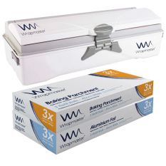 Wrapmaster Duo Dispenser + 3x 50 Meter Wrapmaster Baking Parchment & 3x 90 Meter Wrapmaster Foil Refills (45cm)