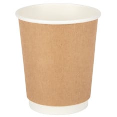 Recyclable Paper Cup Double Walled Kraft 236ml/8oz (Pack of 500)