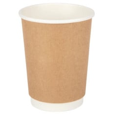 Recyclable Paper Cup Double Walled Kraft 355ml/12oz (Pack of 500)
