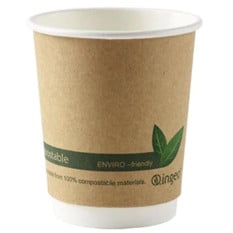 Compostable Paper Cup Double Walled Kraft 236ml/8oz (Pack of 500)