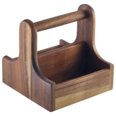 Small Dark Wood Table Caddy