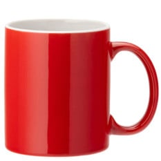 Pure White Straight-Sided Red Mug 340ml/12oz (Pack of 12)