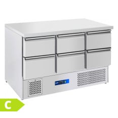 Prodis EC-6DSS 6 Drawer Compact Saladette Counter Flat Top