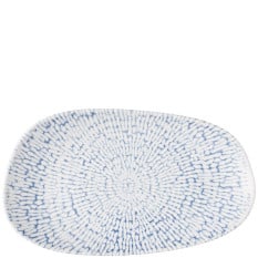 Churchill Inked Cascade Indigo Opal Organic Oblong Platter 22 x 13cm (Pack of 6)