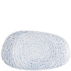 Churchill Inked Cascade Indigo Opal Organic Oblong Platter 26 x 15cm (Pack of 12)
