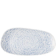 Churchill Inked Cascade Indigo Opal Organic Oblong Platter 35 x 15cm (Pack of 12)