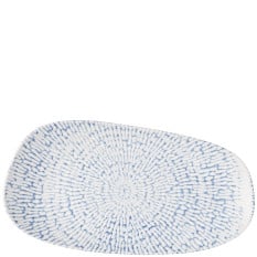 Churchill Inked Cascade Indigo Opal Organic Oblong Platter 35 x 18.5cm (Pack of 6)