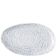 Churchill Inked Cascade Indigo Natural Oblong Platter 22 x 13cm (Pack of 6)