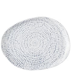 Churchill Inked Cascade Indigo Natural Oblong Platter 26 x 20cm (Pack of 6)