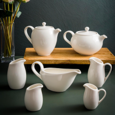 Elevate White Fine China Coffee Beverage Pot 600ml/21oz (Pack of 6)