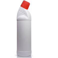 Empty Angled Neck Bottle with Lid 1 Litre White