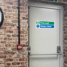 Fire Exit Sign - Fire Exit Keep Clear 150x450mm