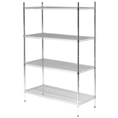 Chrome Wire Commercial Kitchen Racking/Shelving 4 Tier
