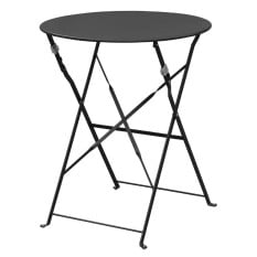 Bolero Perth Black Pavement Style Steel Table 595mm