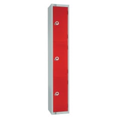 Elite Three Door Locker Camlock - Red