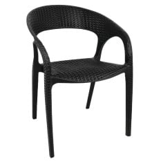 Bolero PP Rattan Wraparound Armchairs Charcoal (Pack of 4)