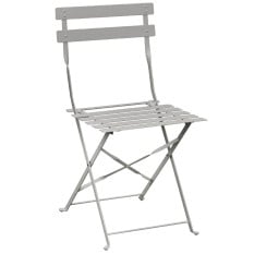 Bolero Perth Grey Pavement Style Steel Folding Chairs (Pack of 2)